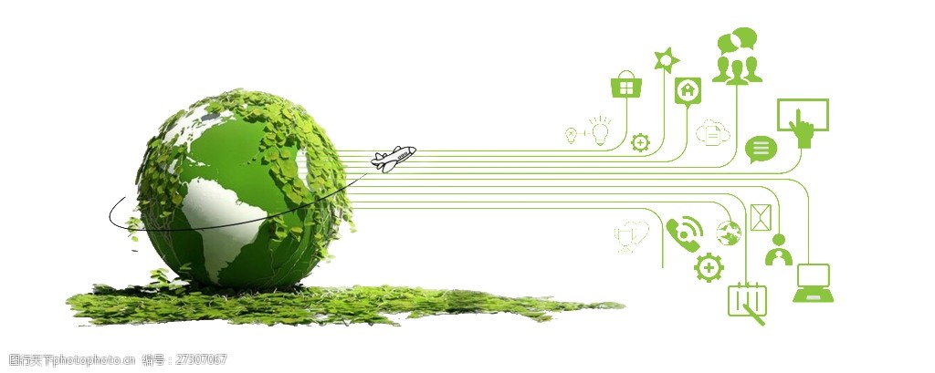 綠色科技環保地球背景圖片-
