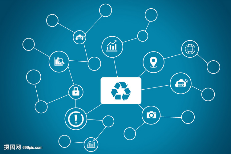 藍色環保科技連線圖圖